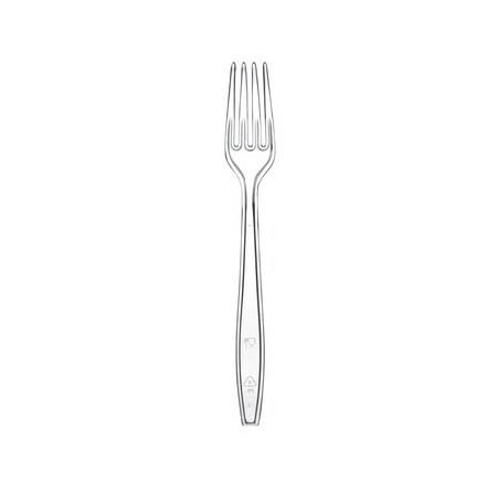 FORCHETTA IN PLASTICA RIUTILIZZABILI TRASPARENTE 50pz