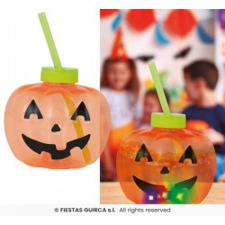 BICCHIERE CON CANNUCCIA ZUCCA E LED
