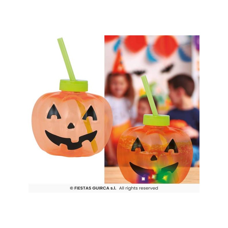 BICCHIERE CON CANNUCCIA ZUCCA E LED