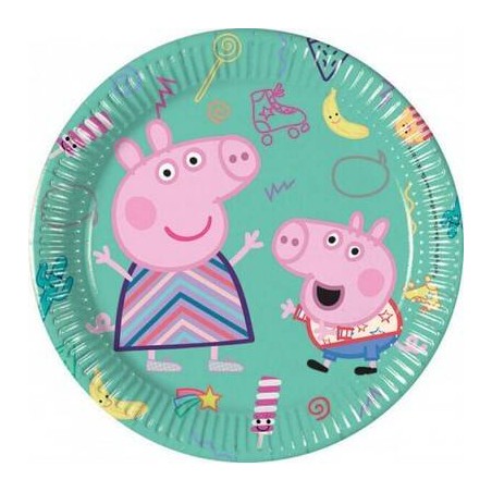 PIATTI DESSERT 20cm PEPPA PIG MESSY PLAY 8pz