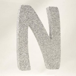LETTERA POLISTIROLO GLITTER ARGENTO mm120x90 N