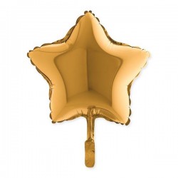PALLONE MYLAR 23cm 9'' STELLA ORO METAL