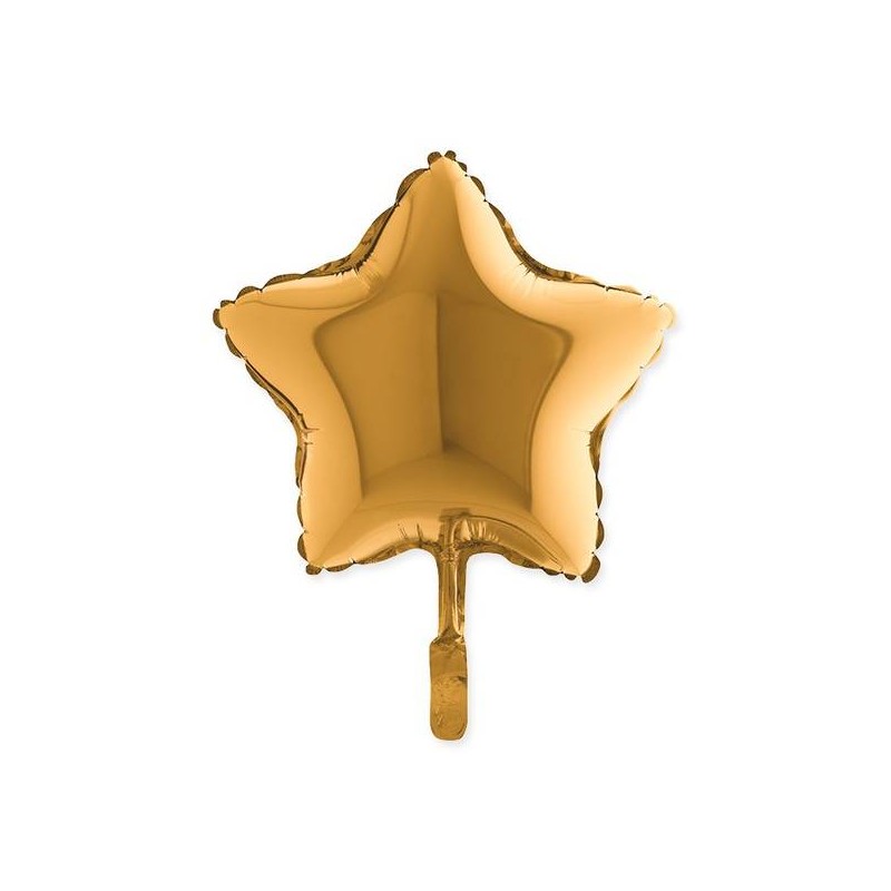 PALLONE MYLAR 23cm 9'' STELLA ORO METAL