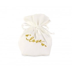 SACCOCCIO RASO C/SCRITTA LOVE ORO Ø6,5x11,5cm 12pz