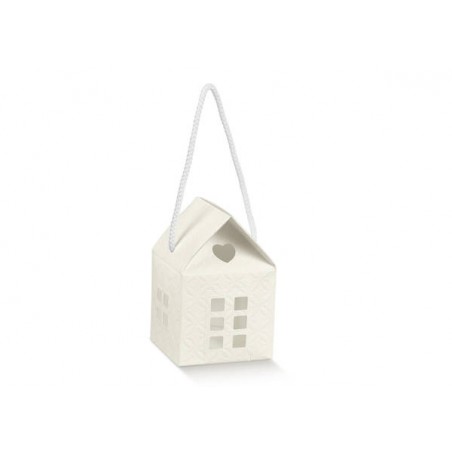 SCATOLA CASETTA C/COR 8x8x7,5cm MATELASSE' BIANCA 10pz