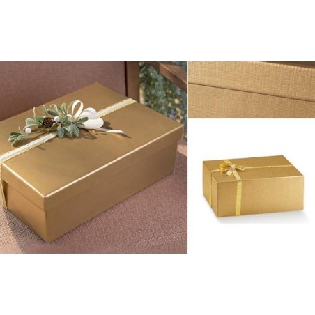 SCATOLA MARMOTTA NEW 40x40x19,5cm SETA ORO