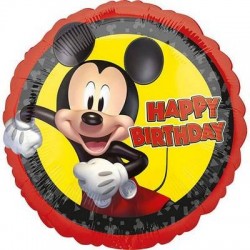 PALLONE MYLAR TONDO MICKEY BUON COMPLEANNO 43cm