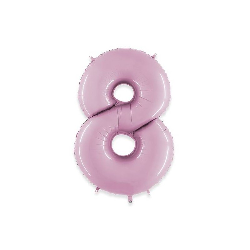 PALLONE NUMERO 8 MYLAR 102cm 40 ROSA