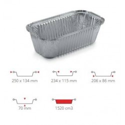 TEGLIA ALLUMINIO RETTANGOLARE R16L 100pz