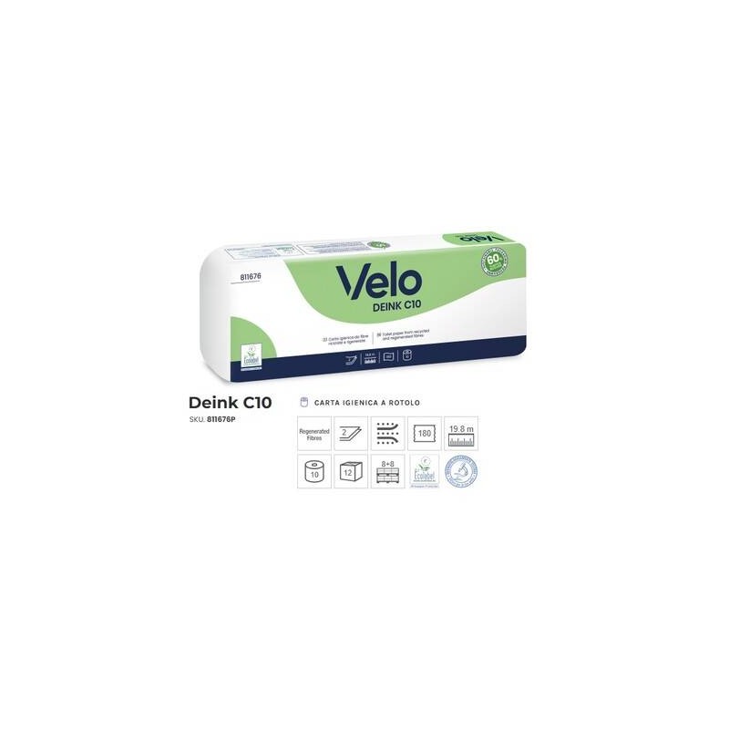 IGIENICA C10 DEINK 10 ROTOLI VELO