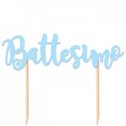 CAKE TOPPER ITALIC BATTESIMO AZZURRO 20x13cm