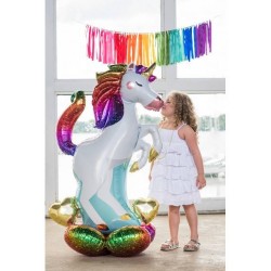 PALLONE MYLAR S/SHAPE AD ARIA UNICORNO H.139cm