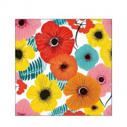 TOVAGLIOLI 25X25 COLOURFLU FLOWERS ROSSO 20pz