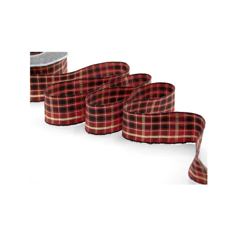 NASTRO SCOZZESE CLASSICO LUREX mm40x20mt COL.33 NERO