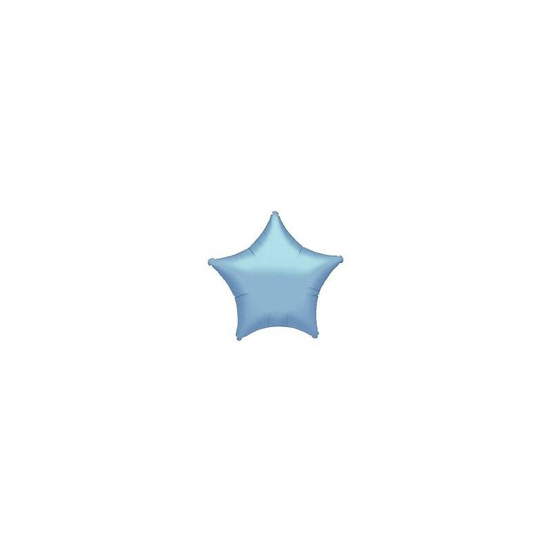 PALLONE MYLAR 19'' STELLA AZZURRO SATIN 48cm