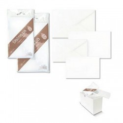 BIGLIETTO + BUSTA 9x14cm DALMAZIA 10pz BIANCO