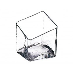 QUADRATO VETRO TAGLIO OBLIQUO 10,5x10,5x12cm 15-3768