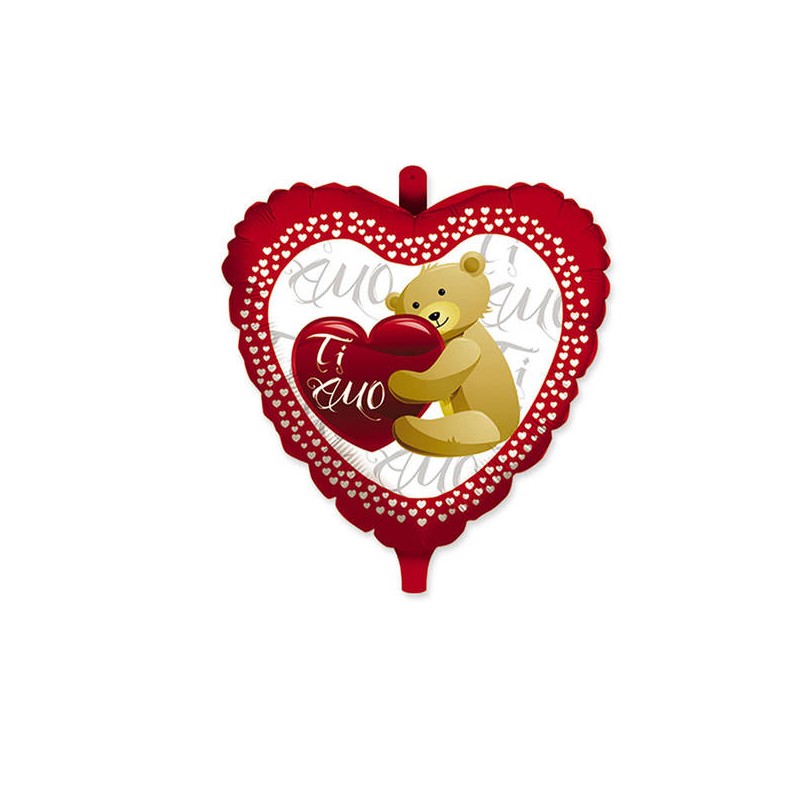 PALLONE MYLAR 45cm CUORE ORSACCHIOTTO SWEET TI AMO