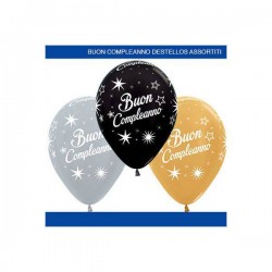 PALLONCINI LATTICE 5'' 12cm B.COMPLEANNO METAL/SATIN 100pz
