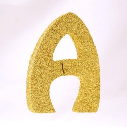 LETTERA POLISTIROLO GLITTER ORO mm120x90 A