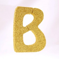 LETTERA POLISTIROLO GLITTER ORO mm120x90 B