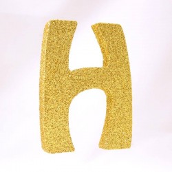 LETTERA POLISTIROLO GLITTER ORO mm120x90 H