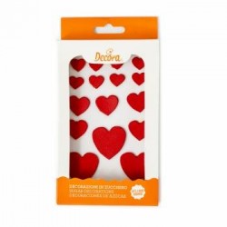 DECORAZIONI IN ZUCCHERO FORMA CUORE 16pz
