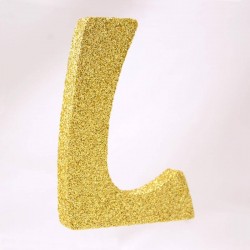 LETTERA POLISTIROLO GLITTER ORO mm120x90 L