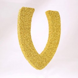 LETTERA POLISTIROLO GLITTER ORO mm120x90 V