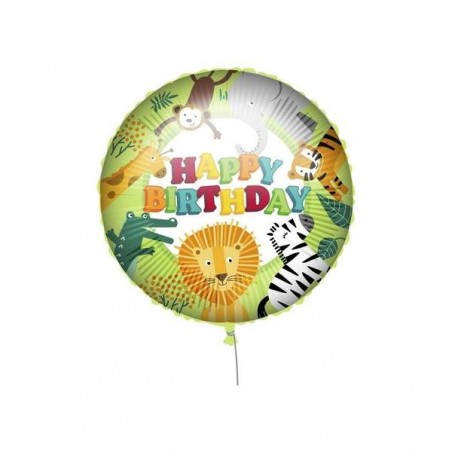 PALLONE MYLAR HAPPY BIRTHDAY JUNGLE 45cm