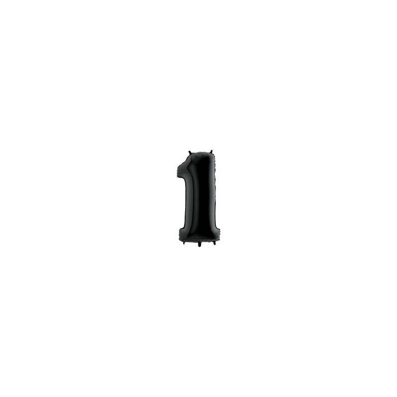 PALLONE NUMERO 1 MYLAR 102cm 40 NERO