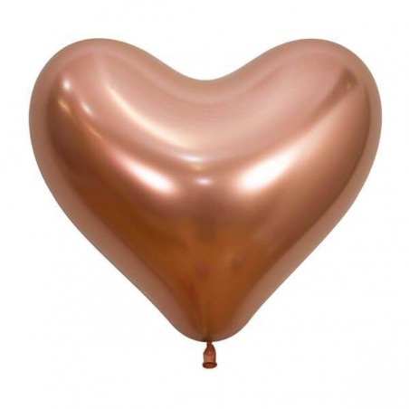 PALLONCINO CUORE ROSEGOLD REFLEX 14 12pz