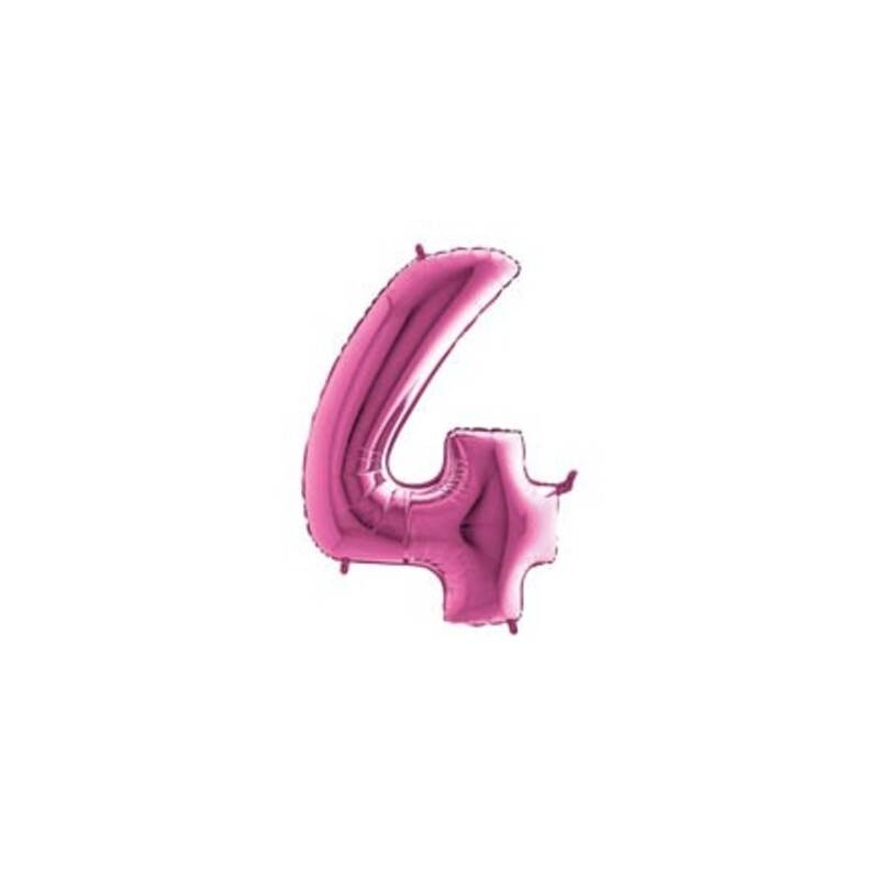 PALLONE NUMERO 4 MYLAR 102cm 40 FUCSIA