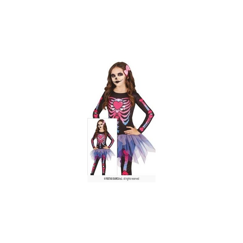 COSTUME BIMBA SCHELETRO PINK 7-9 anni