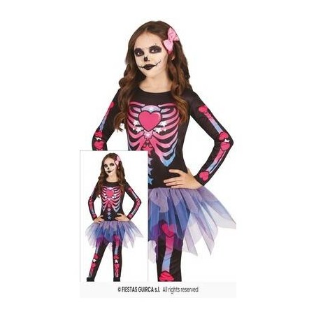 COSTUME BIMBA SCHELETRO PINK 7-9 anni