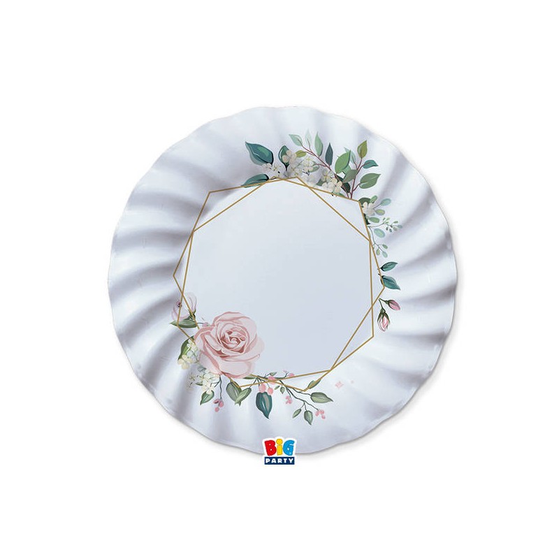 PIATTI CARTA PIANI ø25cm FLORAL GEOMETRIC 8pz
