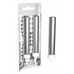 CANDELOTTI TORTA SATIN ARGENTO 2pz