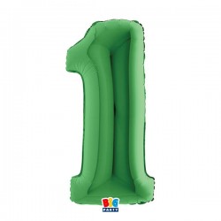 PALLONE NUMERO 1 MYLAR 102cm 40 VERDE