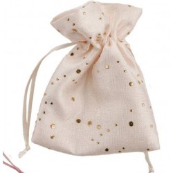 SACCHETTO AVORIO 10x13cm C/STRASS 12pz