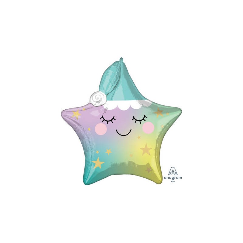 PALLONE MYLAR STAR SLEEPY MULTICOLOR 60cm
