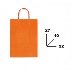 BORSA CARTA COLOR MIS.22+10x27cm ARANCIONE 488