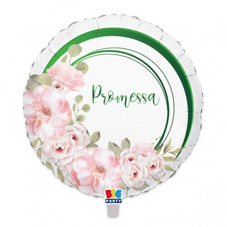 PALLONE MYLAR TONDO 45cm PROMESSA FLORAL