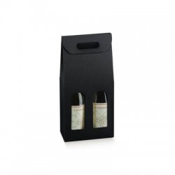 SCATOLA 2 BOTTIGLIE 18x9x38,5 KRAFT NERO