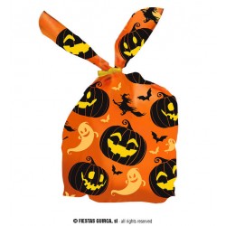 BORSA PER CARAMELLE ARANCIO CON ZUCCHE