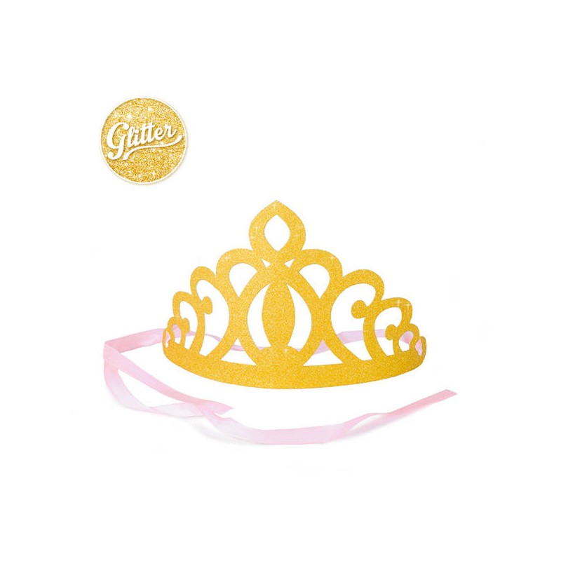 CORONCINE ORO GLITTER C/NASTRINO 12X23 6pz