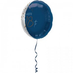 PALLONE MYLAR 18'' 45cm 18 ANNI ELEGANT TRUE BLUE