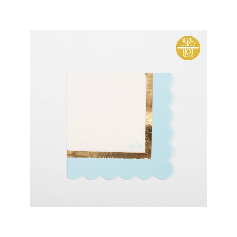 TOVAGLIOLI 33x33 C/SMERLO BABY CHIC AZZURRO 3VELI 16pz