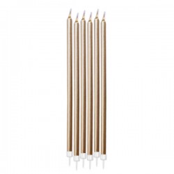 CANDELINE MATITE PERLATE ORO 15cm + SUPP. 6pz