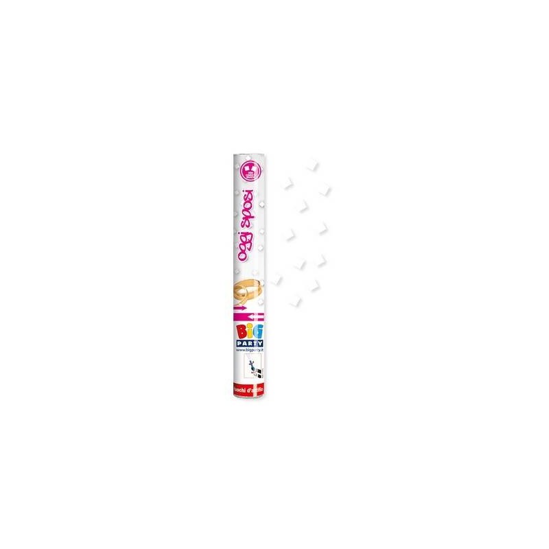CANNONE SPARA MINI CORIANDOLI BIANCHI OGGI SPOSI 30cm