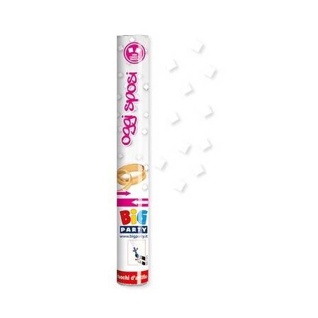 CANNONE SPARA MINI CORIANDOLI BIANCHI OGGI SPOSI 30cm